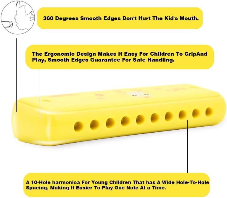 CRAFTEEM Colored Harmonica for Kids and Beginners - Easy-to-Learn Key of C Instrument - Portable and Lightweight. - Image 3